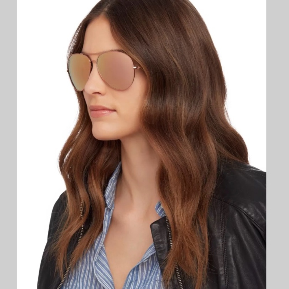 Oliver Peoples Sayer Rose Gold Mirrored Sunglasses - Picture 2 of 8